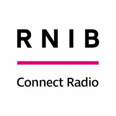 RNIB Connect Radio podcast logo featuring the RNIB branding with pink underline